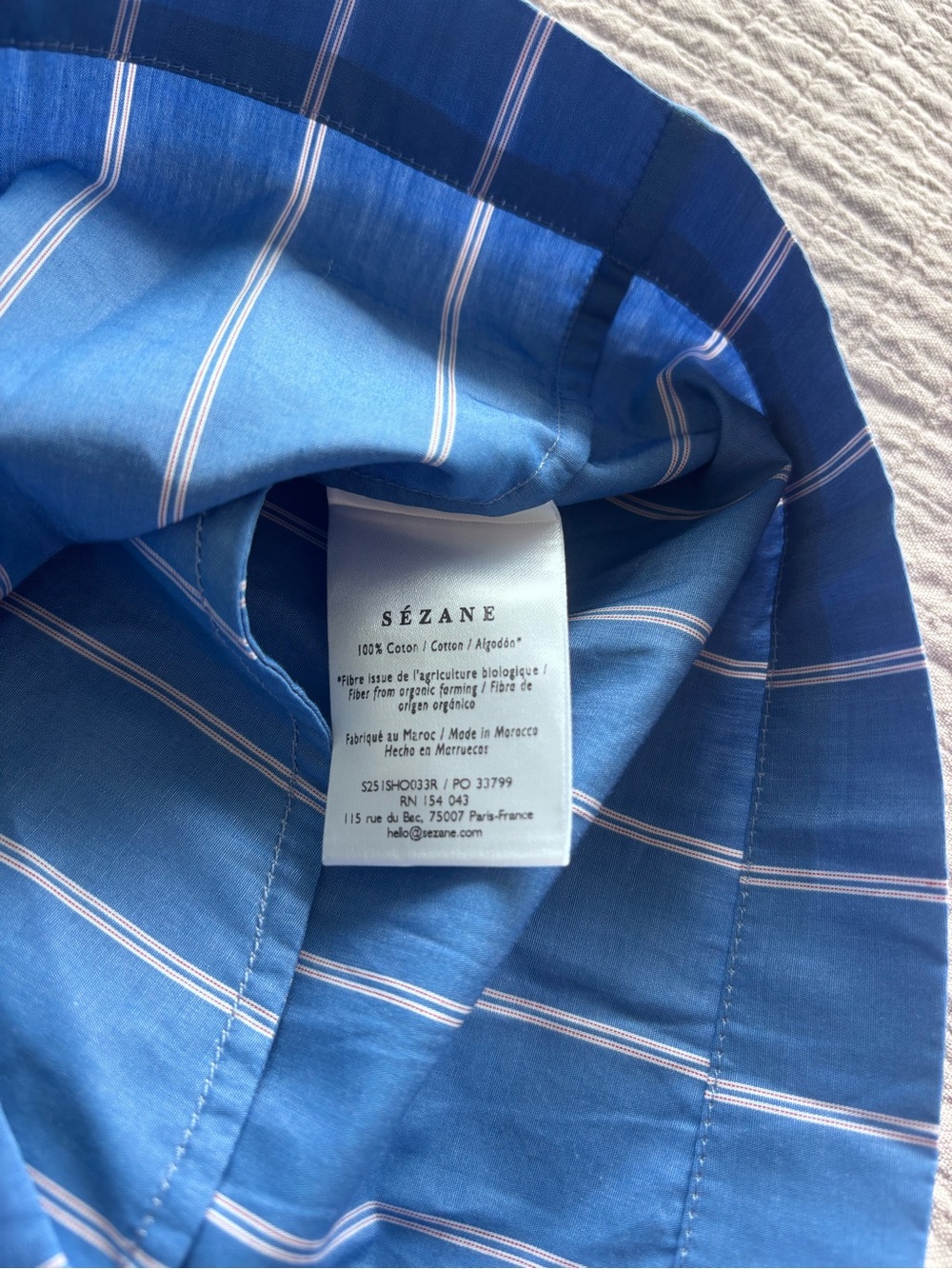 NWT Sézane Nicolo Shorts in Blue Stripes Size 4/36 - Picture 6 of 8